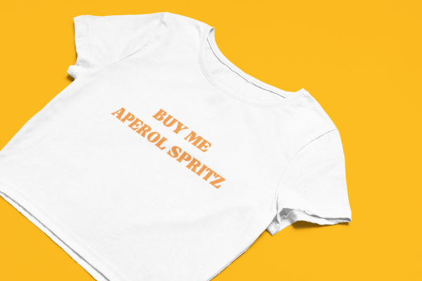 "Buy me aperol spritz" Crop Top voor Koningsdag