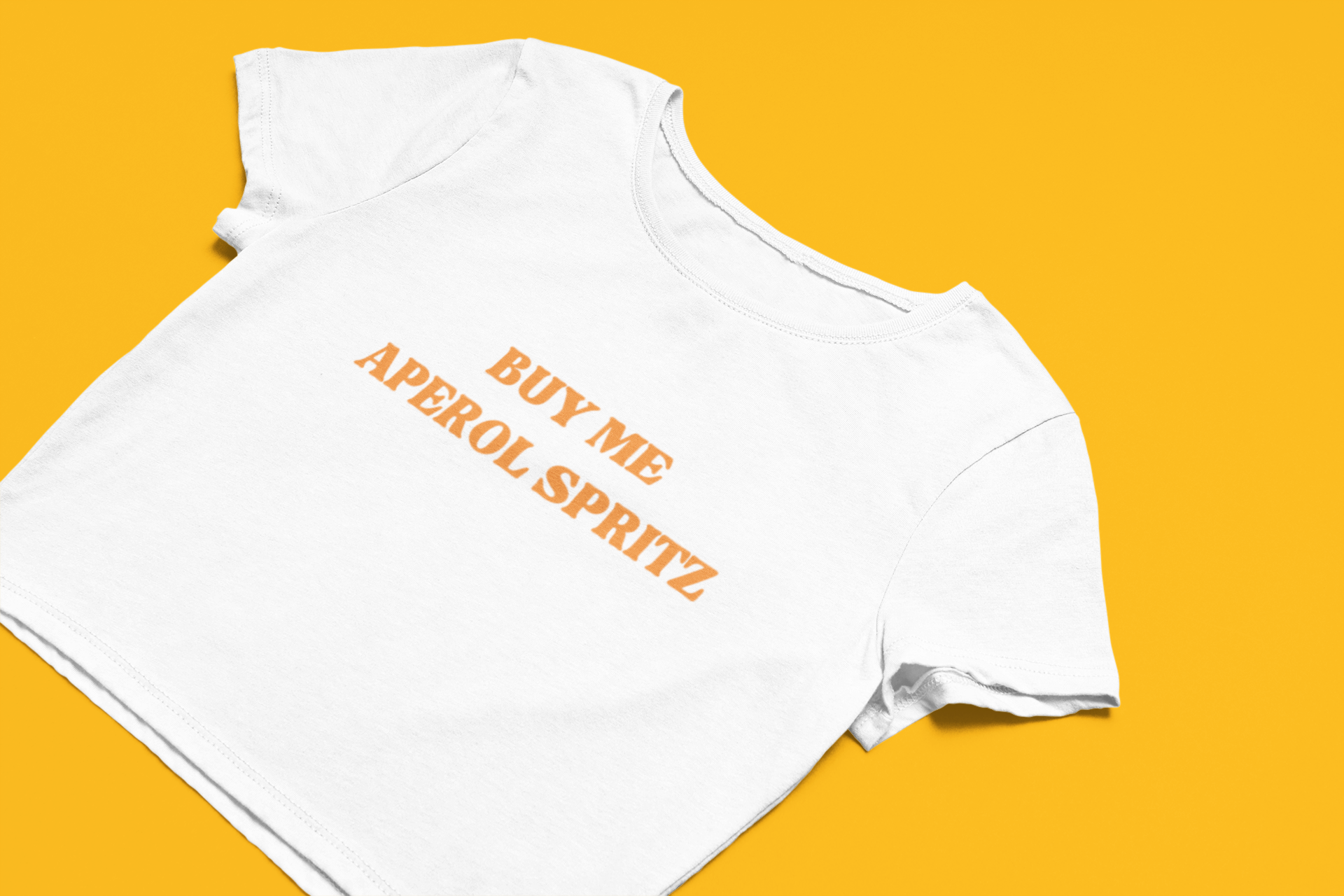 "Buy me aperol spritz" Crop Top voor Koningsdag "Buy me aperol spritz" Crop Top voor Koningsdag