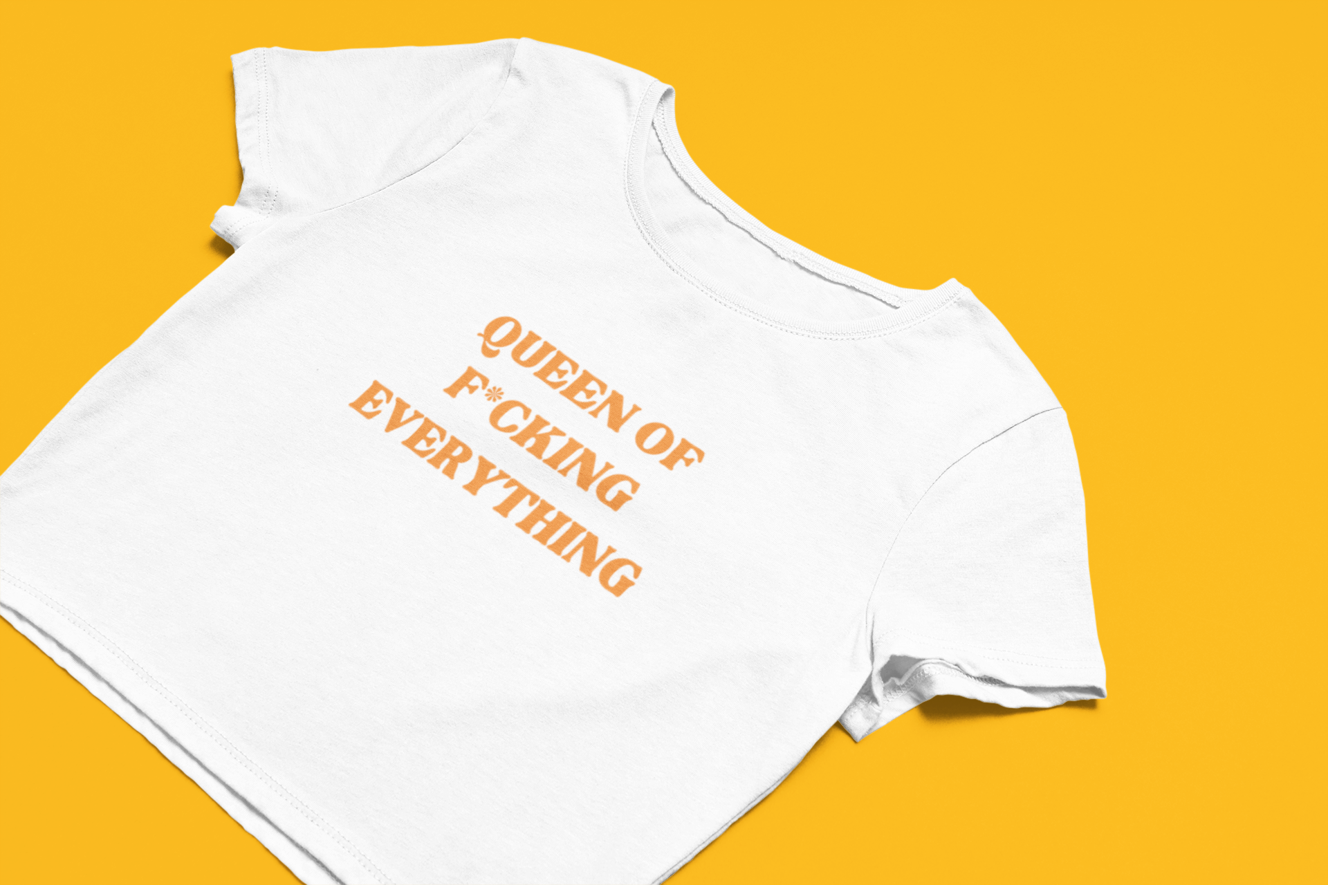 "Queen of F*cking everything" Crop Top voor Koningsdag "Queen of F*cking everything" Crop Top voor Koningsdag